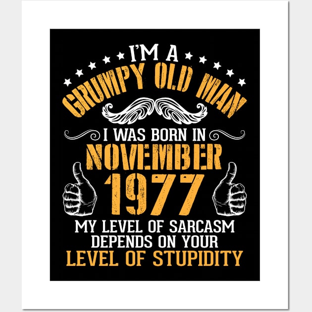 I'm A Grumpy Old Man I Was Born In Nov 1977 My Level Of Sarcasm Depends On Your Level Of Stupidity Wall Art by bakhanh123